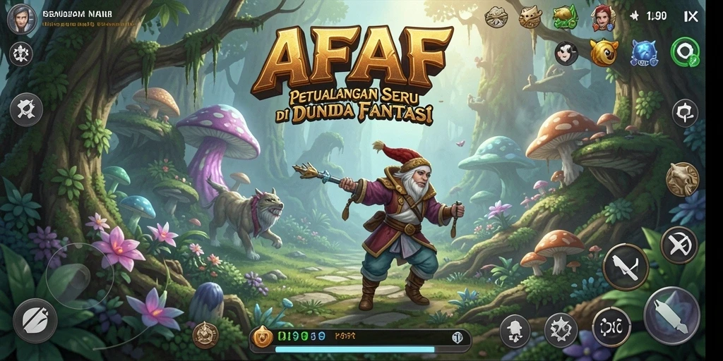 Gameplay seru AFAF dengan karakter dalam petualangan menjelajahi dunia.