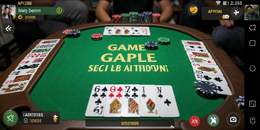Screenshot utama API288 menampilkan gameplay Gaple yang menarik.