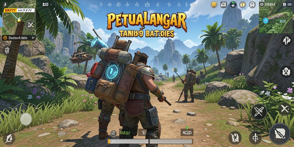 Screenshot gameplay ER777 menunjukkan eksplorasi luas dunia terbuka.