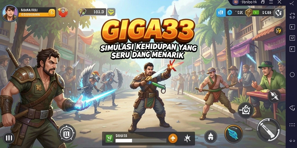 Tampilan gameplay seru dari GIGA33 dengan interaksi karakter.
