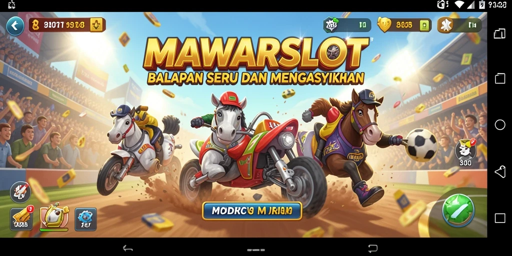 Screenshot gameplay MAWARSLOT yang menampilkan aksi balapan seru.