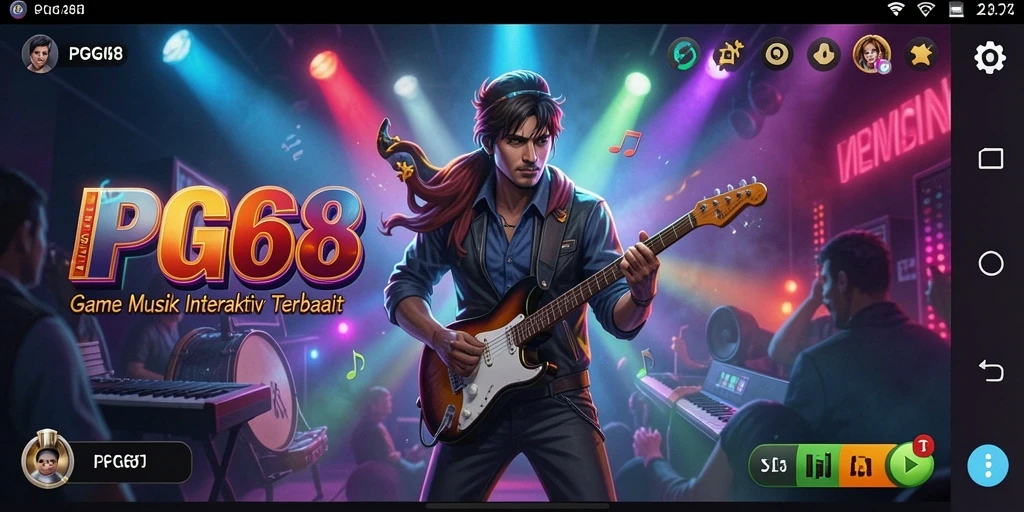 Tangkapan layar PGG68 menampilkan gameplay seru dengan musik interaktif.