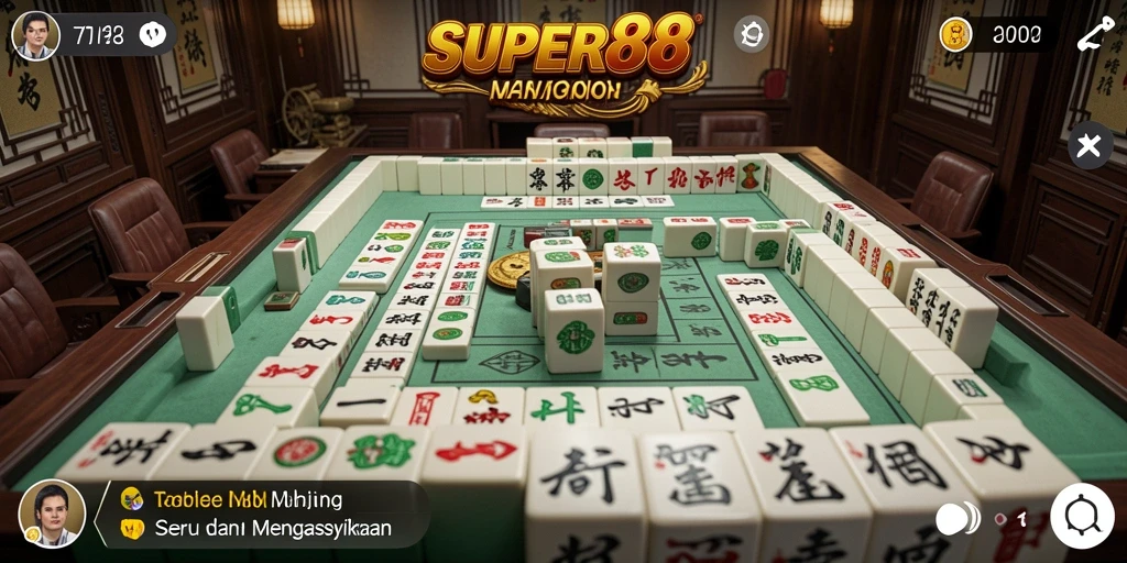 Screenshot SUPER88 menampilkan gameplay Mahjong yang seru dan menantang.