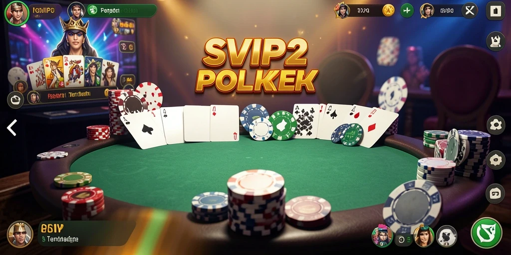 Tampilan gameplay seru di SVIP2 dengan fitur Poker yang menarik.