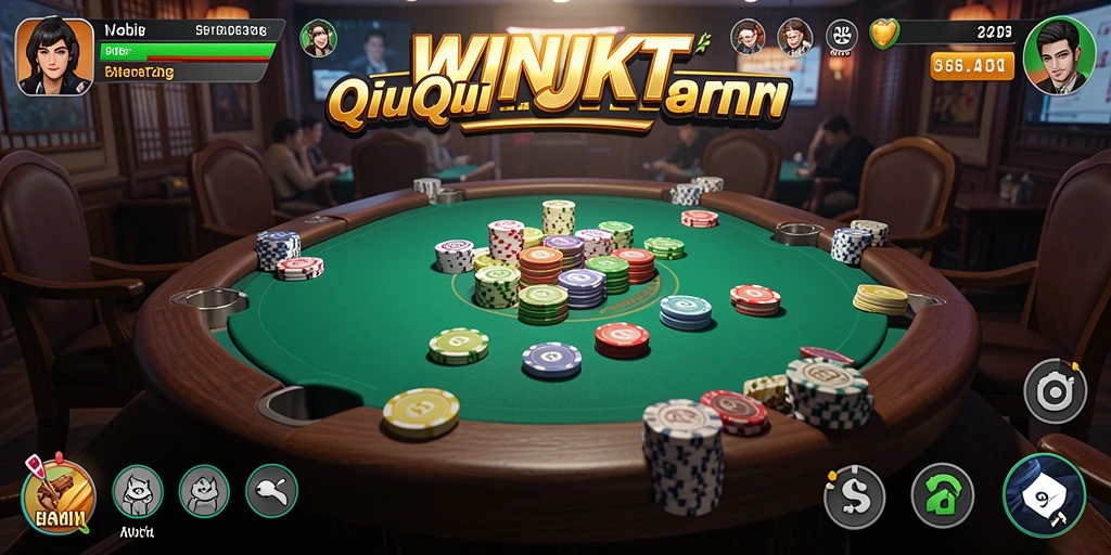 Tampilan gameplay seru dalam permainan QiuQiu WINJKT.